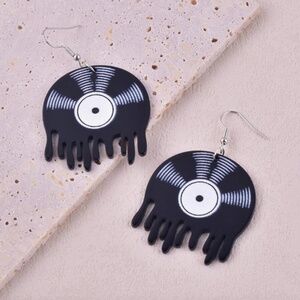 Vinyl Record Drip Earrings